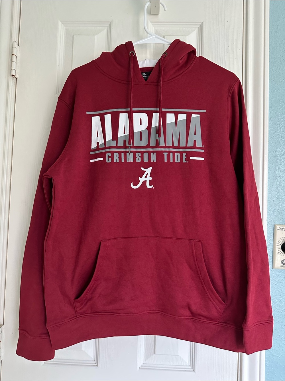 Men's Colosseum Crimson Alabama Crimson Tide Slash Stack 2.0 Pullover Hoodie L - Picture 1 of 4